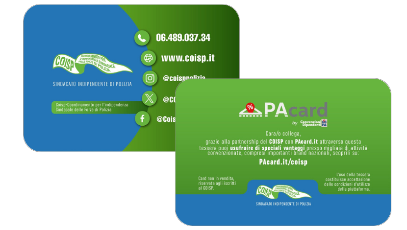 La card PACARD riservata a coisp